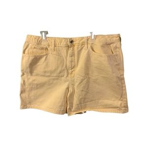 High Rise Yellow Jean Shorts, Size 18, Wild Fable